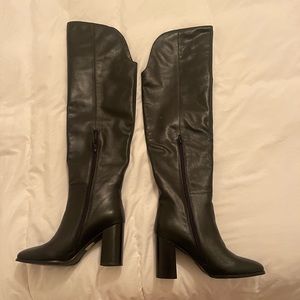 jeffrey campbell, thigh high, black, leather boots. Never worn size 9